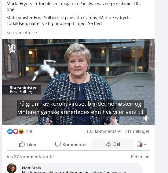 Erna Solberg oversatt til polsk.